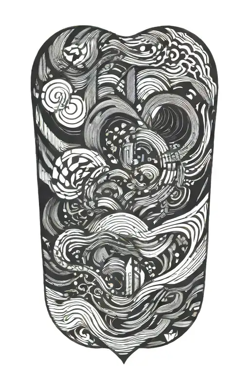 abstraction. lines. multi-layer work tattoo design idea