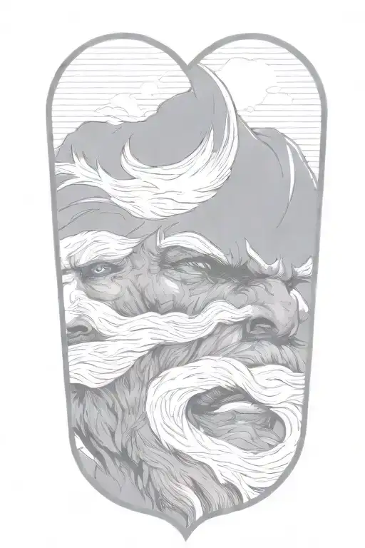 this is all part of Odin's face profile holding tattoo design idea