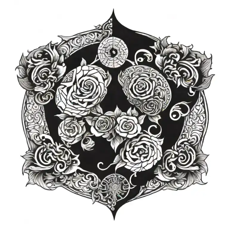 split personality tattoo design idea