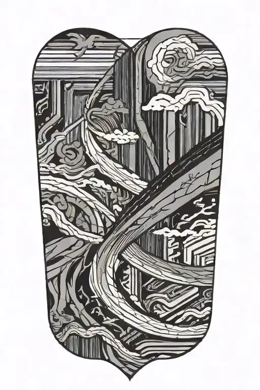 line abstraction. straight lines tattoo design idea