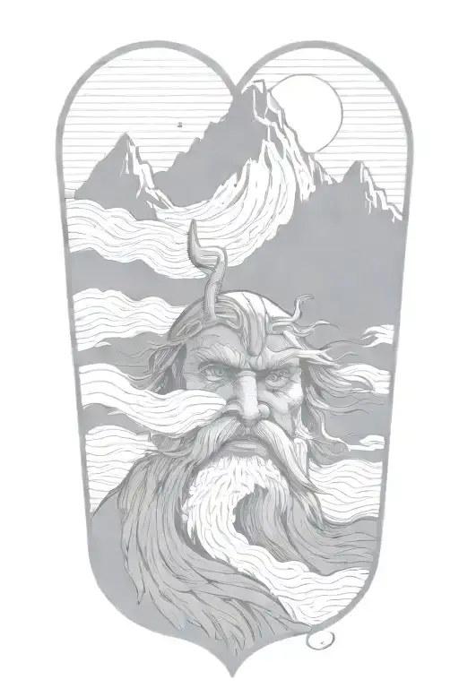 this is all part of Odin's face tattoo design idea