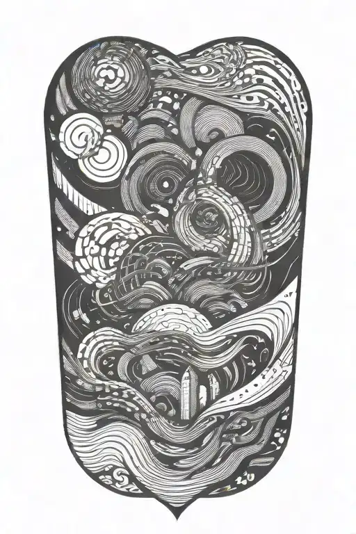 abstraction. lines. multi-layer work tattoo design idea