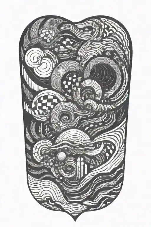 abstraction. lines. multi-layer work tattoo design idea