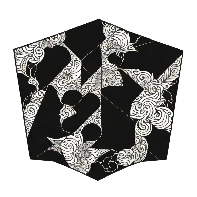 split personality tattoo design idea