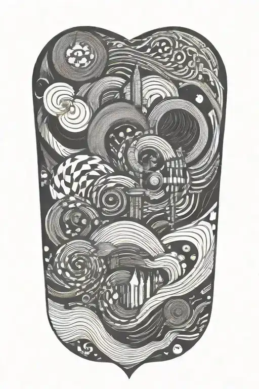 abstraction. lines. multi-layer work tattoo design idea