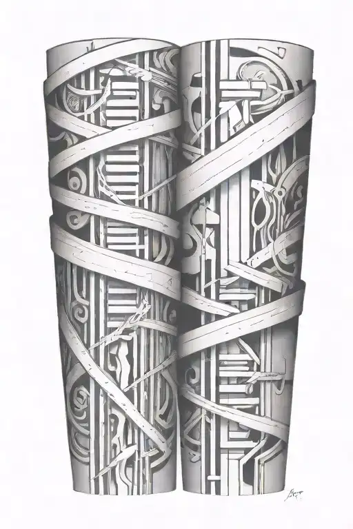 line abstraction tattoo design idea