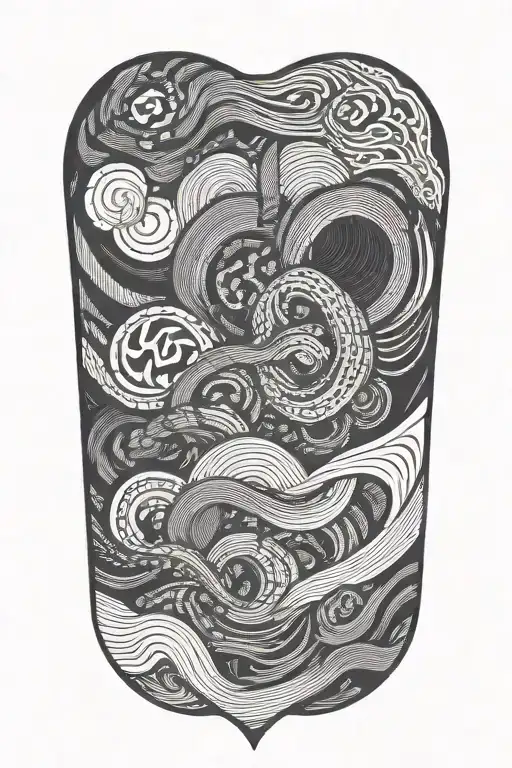abstraction. lines. multi-layer work tattoo design idea