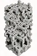 Mysterious Maze: Create a complex maze with mysterious symbols and secret passages on your leg, creating an illustration tattoo design idea