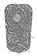 abstraction. lines. multi-layer work tattoo design idea