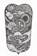 abstraction. lines. multi-layer work tattoo design idea