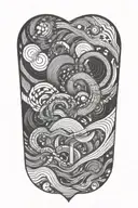 abstraction. lines. multi-layer work tattoo design idea