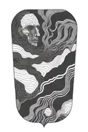 dark abstraction creepy lines. in the style of Picasso tattoo design idea