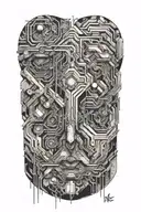 abstraction. lines. multi-layer work tattoo design idea