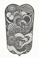 abstraction. lines. multi-layer work tattoo design idea