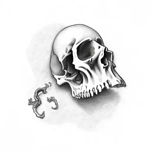girl dead scull tattoo design idea