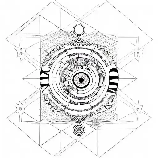 A minimalist tattoo of the TARDIS from Doctor Who surrounded by philosophical quotes tattoo design idea