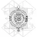 A minimalist tattoo of the TARDIS from Doctor Who surrounded by philosophical quotes tattoo design idea