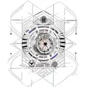 A minimalist tattoo of the TARDIS from Doctor Who surrounded by philosophical quotes tattoo design idea