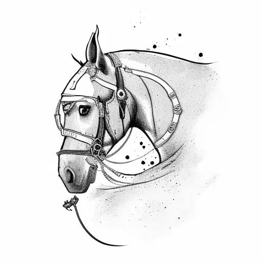 arab soldier  in war with his horse and with his swoed  tattoo design idea