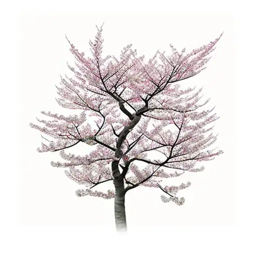 A realistic Japanese cherry blossom tree with books as its leaves tattoo design idea