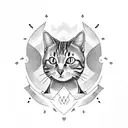 tabby cat tattoo design idea