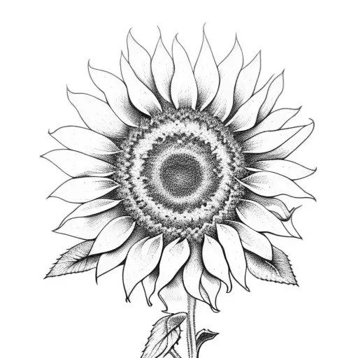 sunflower growing from a heart tattoo design idea
