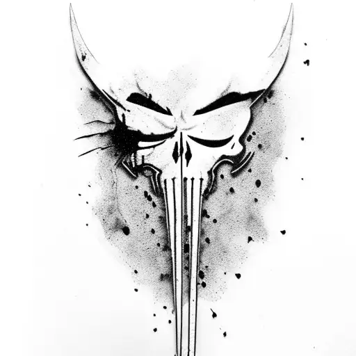 punisher skull with ravens  tattoo design idea