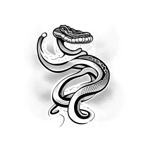 snake eating itself tattoo design idea