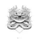 snake eating itself tattoo design idea