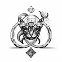 gemini zodiac sign in the form of  grunge cats  tattoo design idea