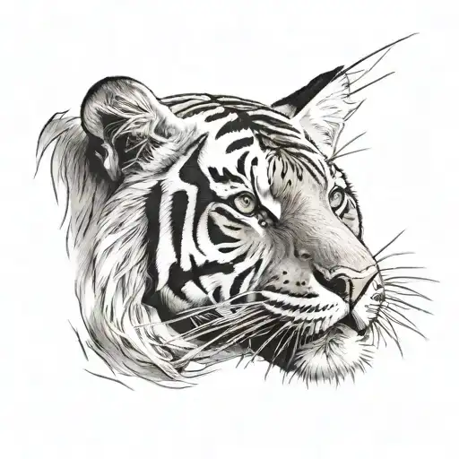 Tiger face tattoo design idea