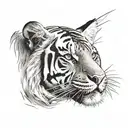 Tiger face tattoo design idea