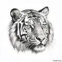 Tiger face tattoo design idea