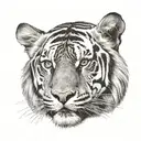Tiger face tattoo design idea
