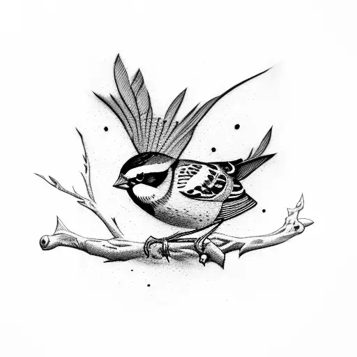 Sparrow tattoo design idea