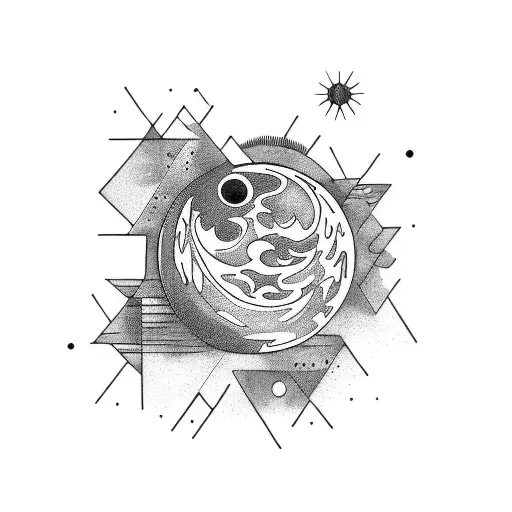 Abstract lunar cycles tattoo design idea