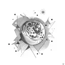 Abstract lunar cycles tattoo design idea