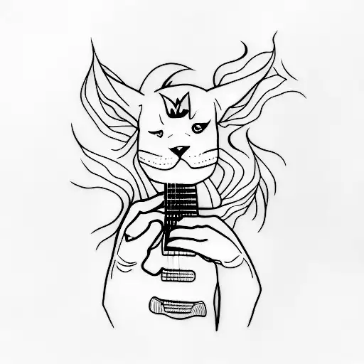 A minimalist tattoo of Suga from BTS playing a guitar tattoo design idea