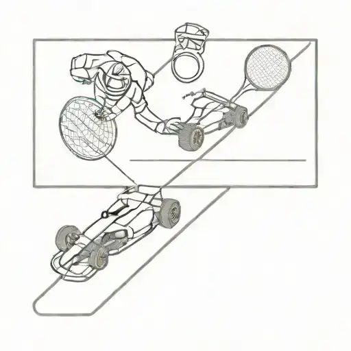 formula 1 and tennis tattoo design idea