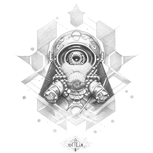 estrela de davi com medalha de são bento tattoo design idea