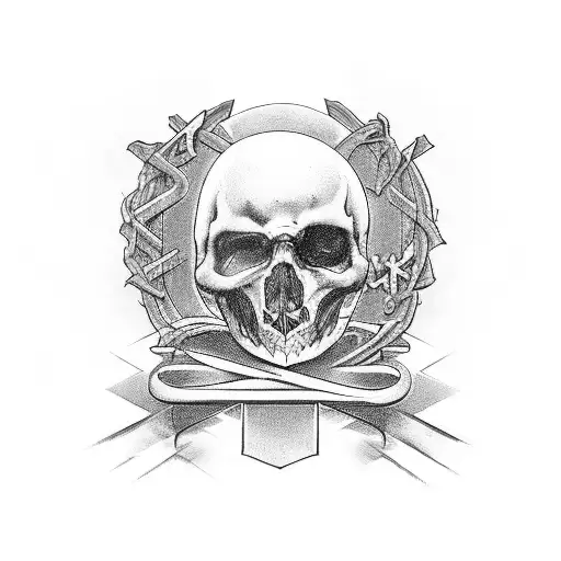 three cross's with text above the cross's that says For to me, to live is Christ, and to die is GAIN tattoo design idea