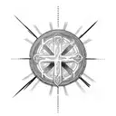 three cross's with text above the cross's that says For to me, to live is Christ, and to die is GAIN tattoo design idea