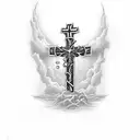 three cross's with text above the cross's that says For to me, to live is Christ, and to die is GAIN tattoo design idea