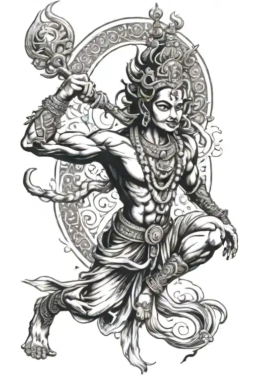 natraj avatar performing shiv tattoo design idea