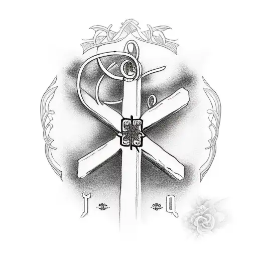 Crosses with qoute for forarme tattoo design idea