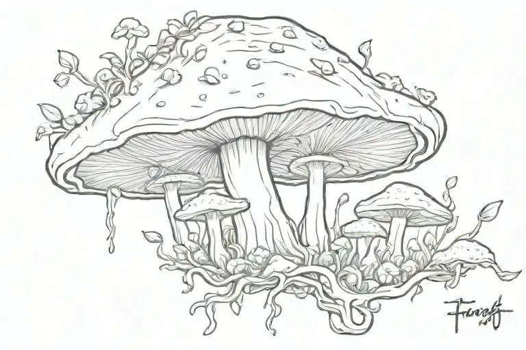 fungus tattoo design idea