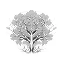 A family tree with intricate roots and branches tattoo design idea