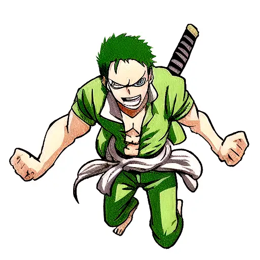 zoro one piece tattoo design idea