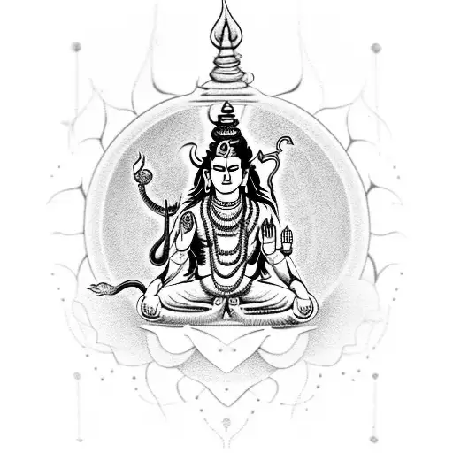 lord shiva third eye tattoo design idea