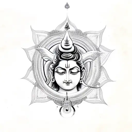 lord shiva third eye tattoo design idea